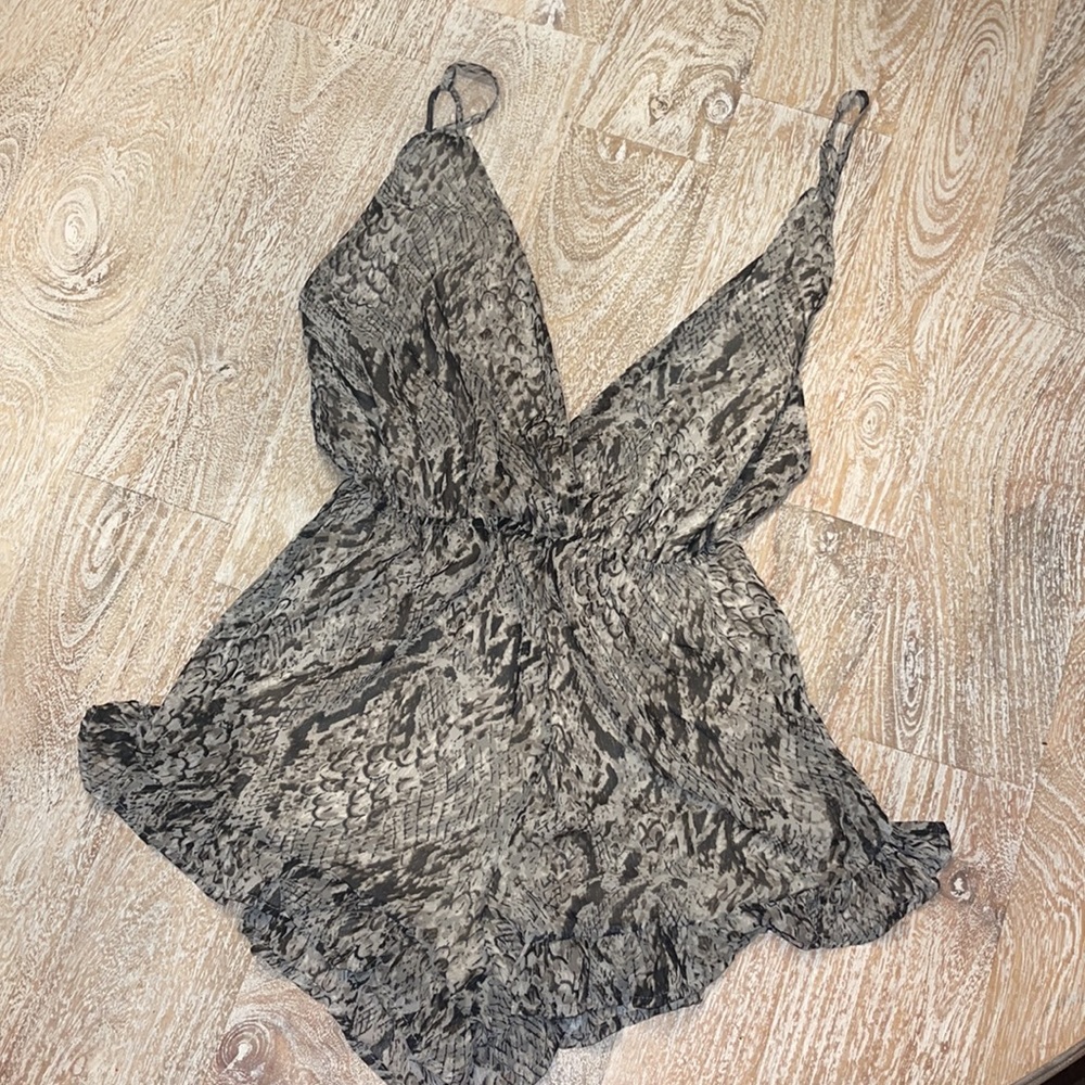 Audrey 3+1 Python Snake Print Romper - image 1